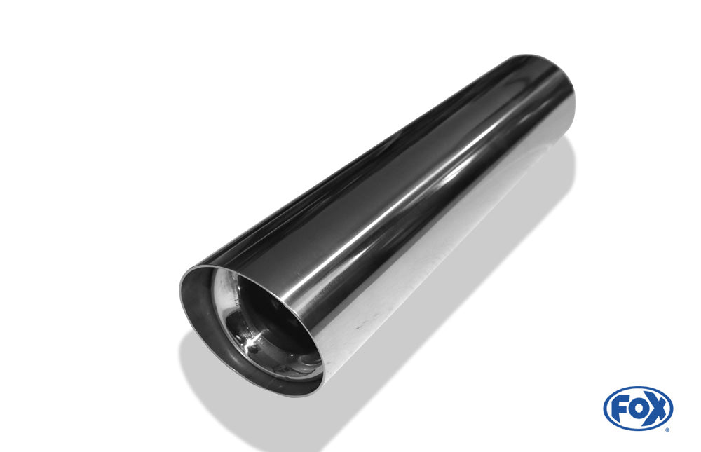 FOX Anschweißendrohr Typ 15 Ø 80 mm / Länge: 400 mm - rund / uneingerollt / 15° abgeschrägt / mit Absorber