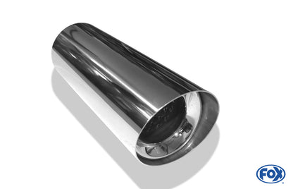 FOX Anschweißendrohr Typ 15 Ø 100 mm / Länge: 300 mm - rund / uneingerollt / 15° abgeschrägt / mit Absorber