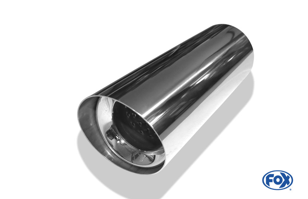 FOX Anschweißendrohr Typ 15 Ø 100 mm / Länge: 300 mm - rund / uneingerollt / 15° abgeschrägt / mit Absorber