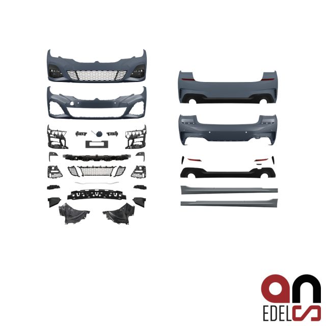 AN Sport Paket Umbau Bodykit Stoßstange Front+Heck+Seite passt für BMW 3er G20 + M-Paket