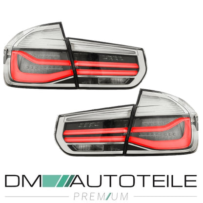 LED Lightbar Rückleuchten SET Weiss Facelift Design passt für BMW 3er F30 Limousine 2011-2015