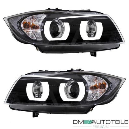 SATZ Xenon Scheinwerfer Schwarz D1S+TAGFAHRLICHT U-LED für BMW 3er E90 E91 05-08