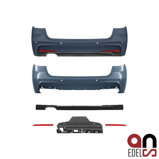 AN Sport Heck Stoßstange hinten 2-Rohr mit/ohne PDC passt für BMW 3er F31 Touring Serie & M-Paket