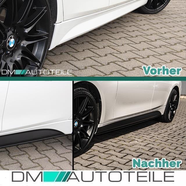 Set Seitenschweller Leisten SPORT-PERFORMANCE +Folie Schwarz Matt passt für BMW 3er F30 F31 M-Paket