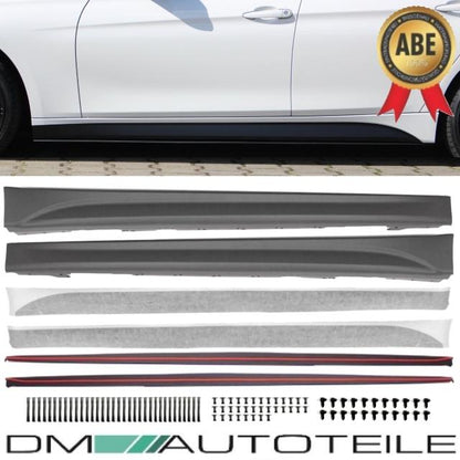 Sport-Performance Set Seitenschweller + Ansätze Matt+Folie passt für BMW F30 F31