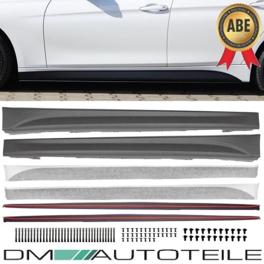 Sport-Performance Set Seitenschweller + Ansätze Matt+Folie passt für BMW F30 F31
