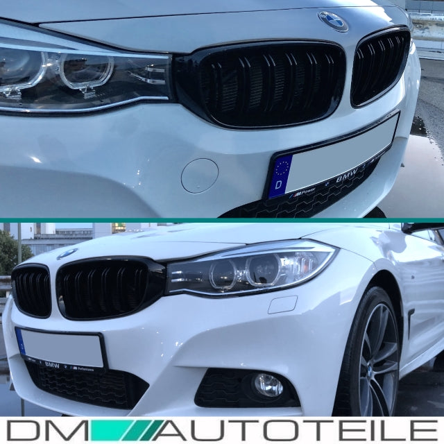 Kühlergrill Grill Schwarz Glanz Doppelsteg Sport passend für BMW 3er F34 GT bj.13-18