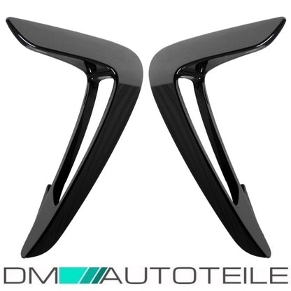 Set Zierleisten Ziergitter Luftführung für Kotflügel hochglanz schwarz F32 F33 F36