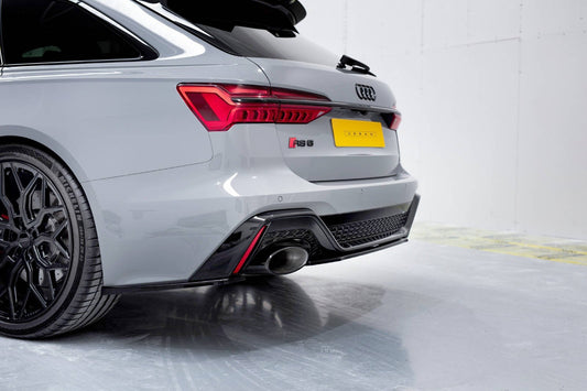 Mittlerer Diffusor Heck Ansatz für Audi RS6 C8 / RS7 C8 schwarz Hochglanz