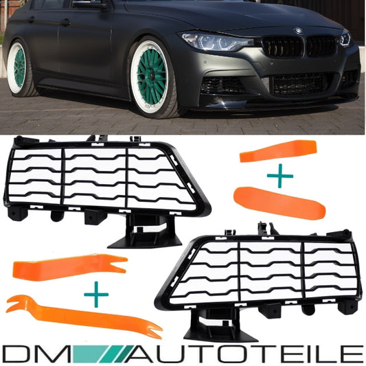Stoßstangengitter SET Schwarz geschlossen Clean passend für BMW F30 F31 M-Paket