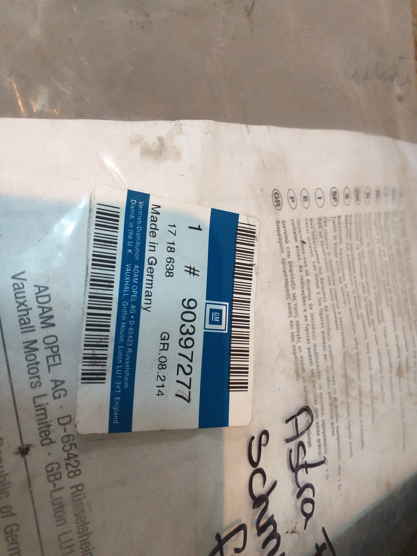 Astra F Schmutzfänger hinten original GM Opel NEU