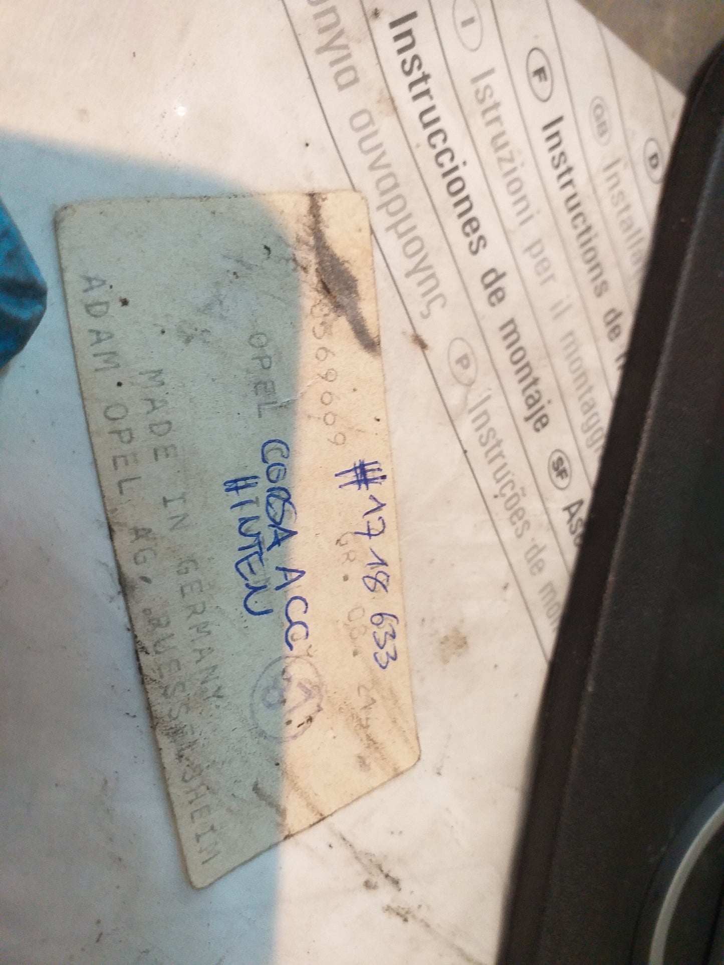 Corsa A CC Schmutzfänger hinten original GM Opel NEU
