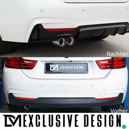 DM Exklusive Line Endschalldämpfer Auspuff Umrüstung 2-Rohr links+ABE passt für BMW 3er F30 F31 4er F32 F33 F36 Diesel 316...