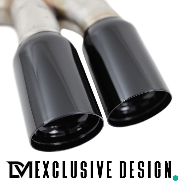 DM Exklusive Line Endrohr schwarz glanz Umrüstung 2-Rohr links+ABE passt für BMW 3er F30 F31 4er F32 F33 F36 Diesel 316d 3...