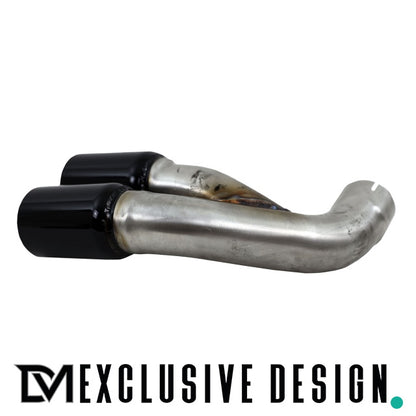 DM Exklusive Line Endrohr schwarz glanz Umrüstung 2-Rohr links+ABE passt für BMW 3er F30 F31 4er F32 F33 F36 Diesel 316d 3...