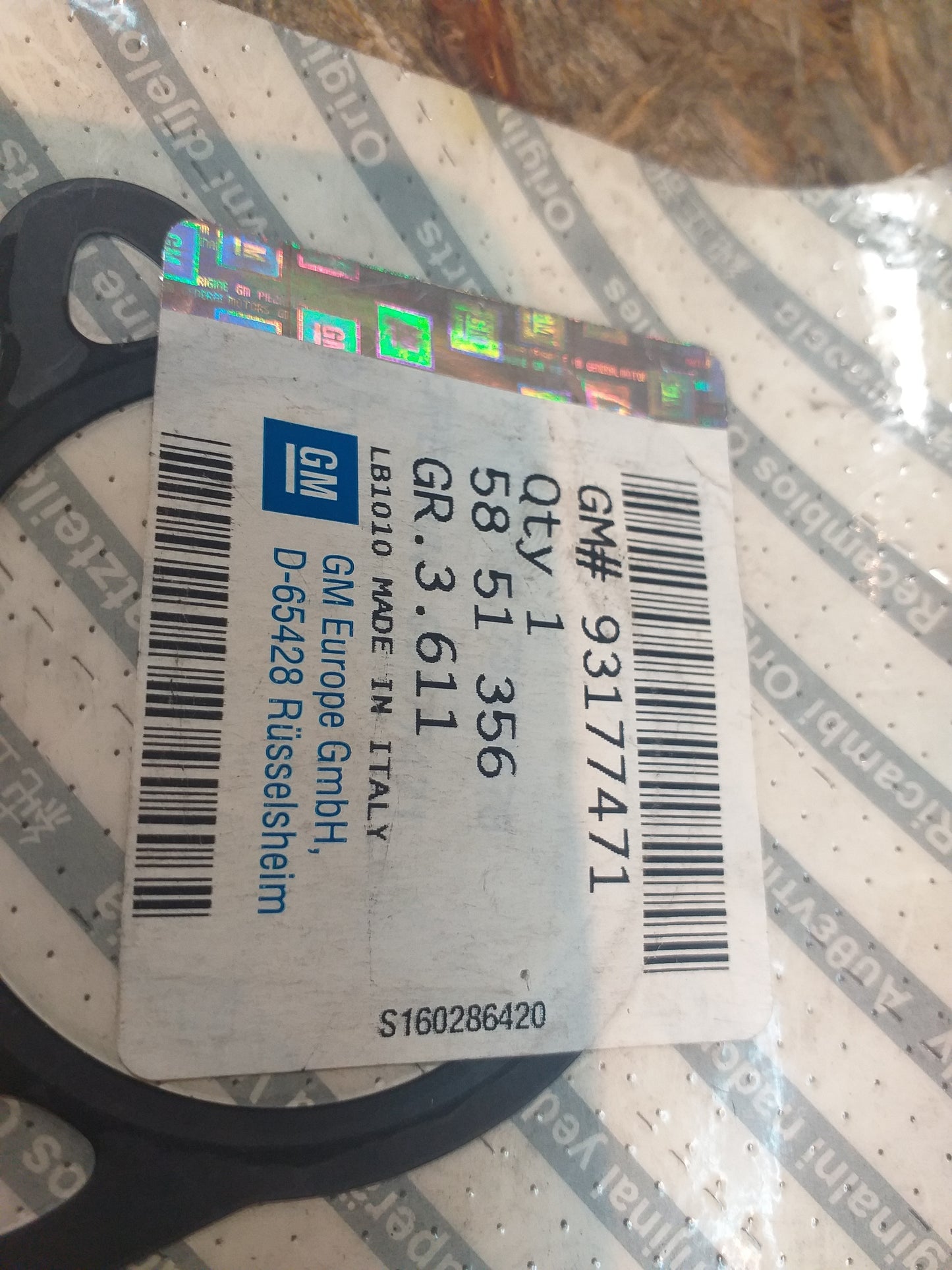 Agila A Dichtung original GM Opel NEU