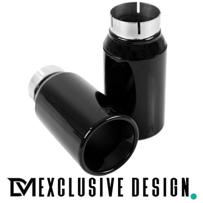 DM Exklusive Line Duplex Auspuffanlage Edelstahl schwarz glanz +ABE passt für BMW 3er F30 F31 4er F32 F33 Diesel 316d 318d...