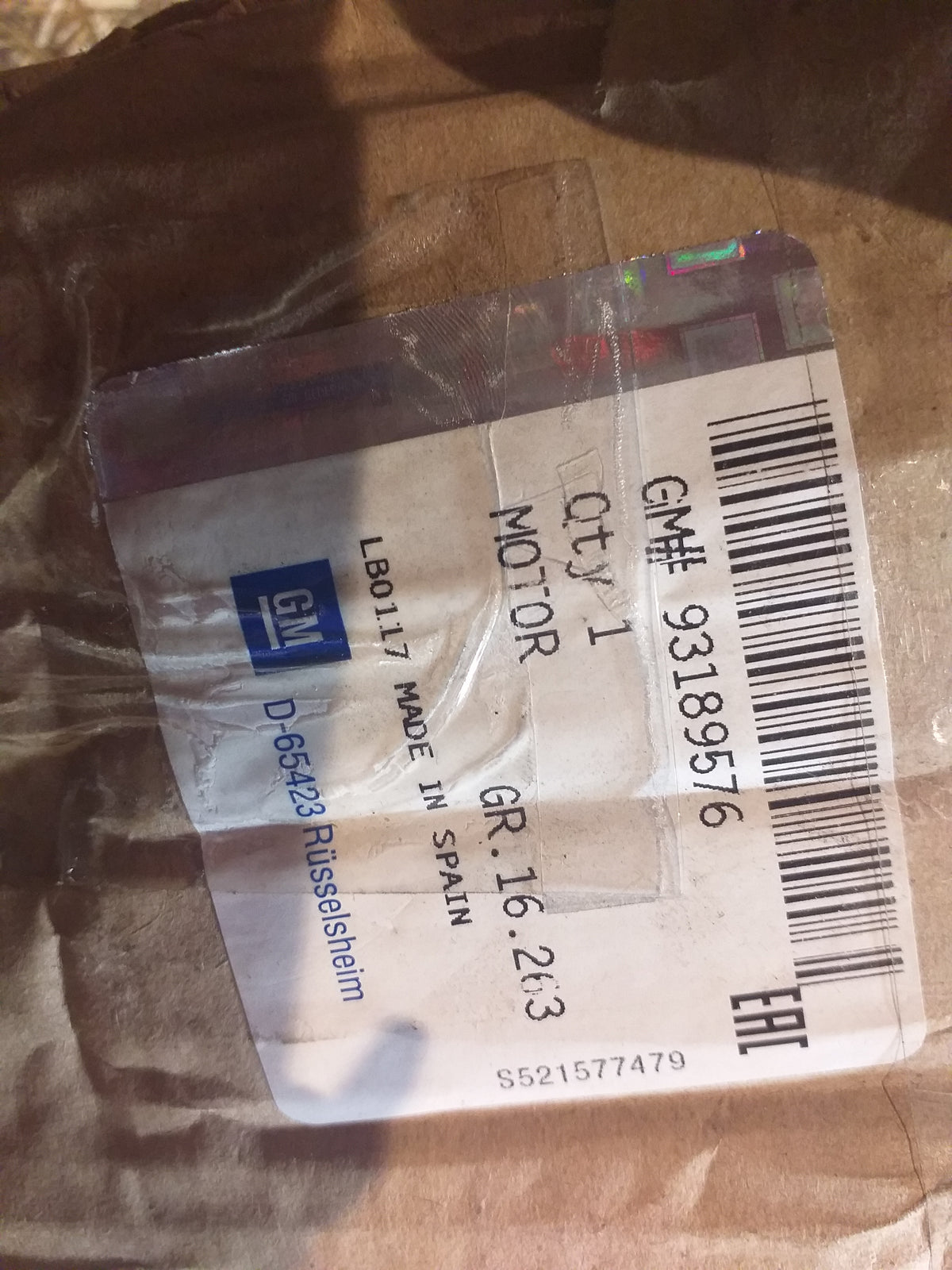 Meriva A Elektrischer Fensterhebermotor vorne links original GM Opel NEU