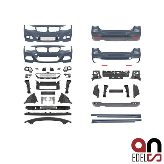AN Sport Bodykit 2-Rohr Komplett Vorne Seite Hinten passt für BMW 3er F34 Gran Turismo GT Serie & M-Paket
