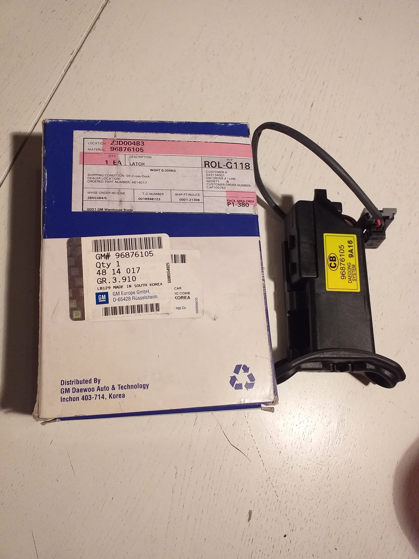 Antara Stellmotor Zentralverriegelung original GM Opel NEU