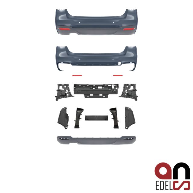 AN Sport Paket Stoßstange hinten mit/ohne PDC 2-Rohr passt für BMW 3er F34 Gran Turismo GT Serie & M-Paket