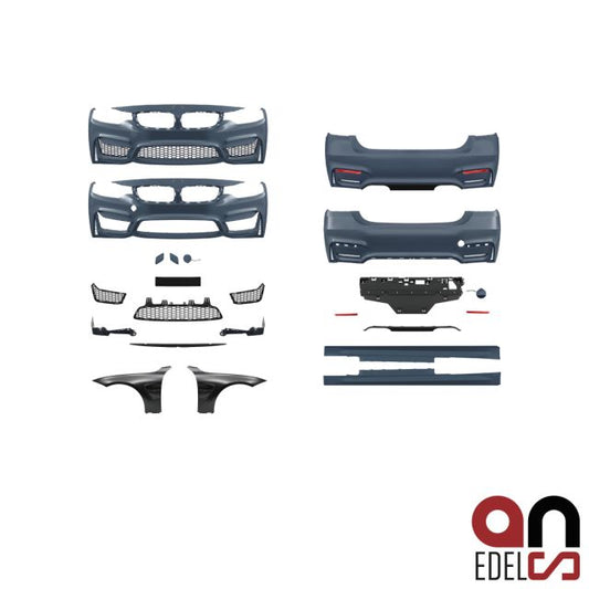 AN Stoßstange Komplett Bodykit PDC+Duplex Diffusor für 4 Rohr +Kotflügel passt für BMW 4er F32 F33 nicht M4