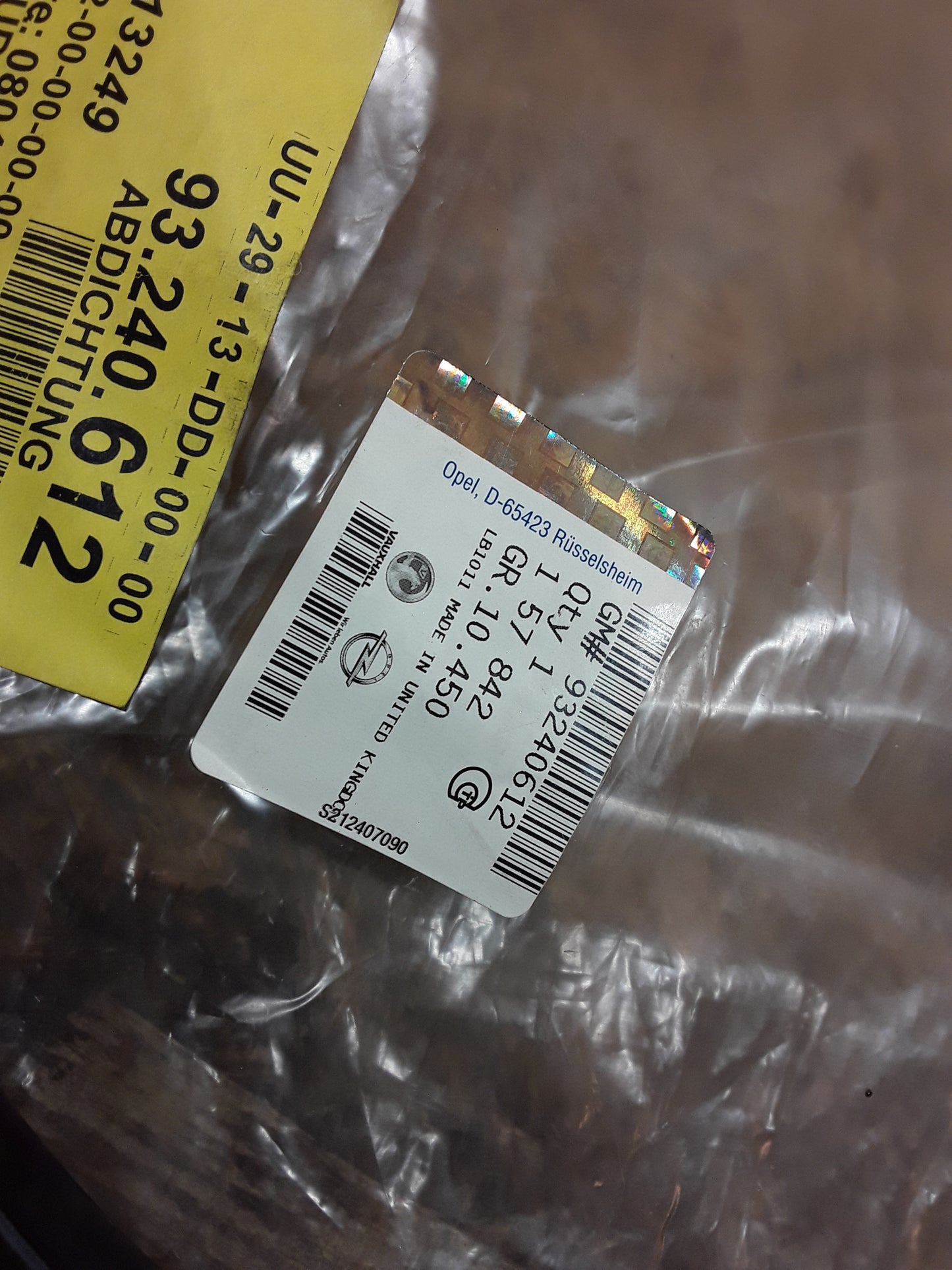 Astra G Zafira A Türdichtungsgummi links original GM Opel NEU