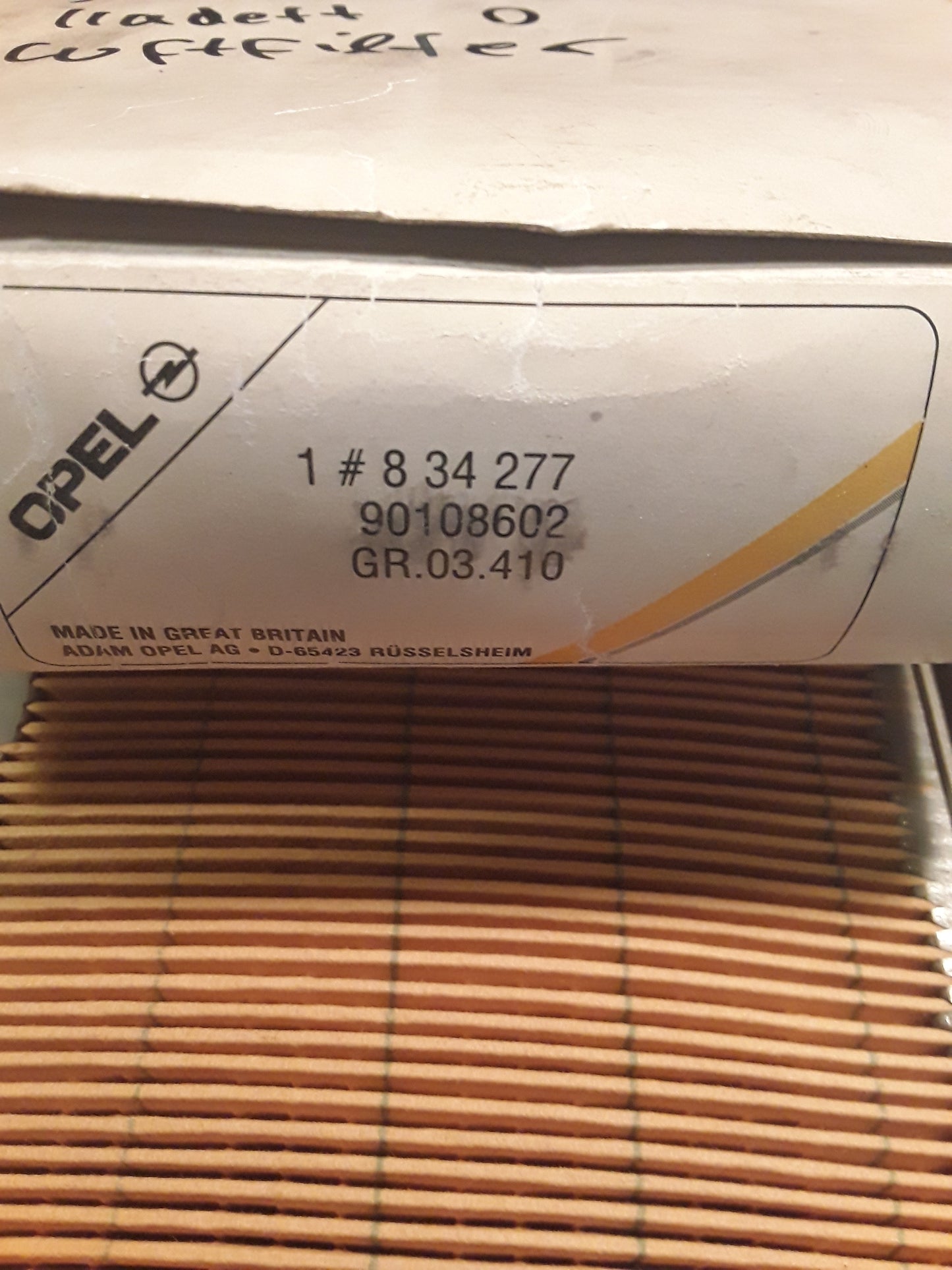Ascona C Kadett D Luftfilter original GM Opel NEU