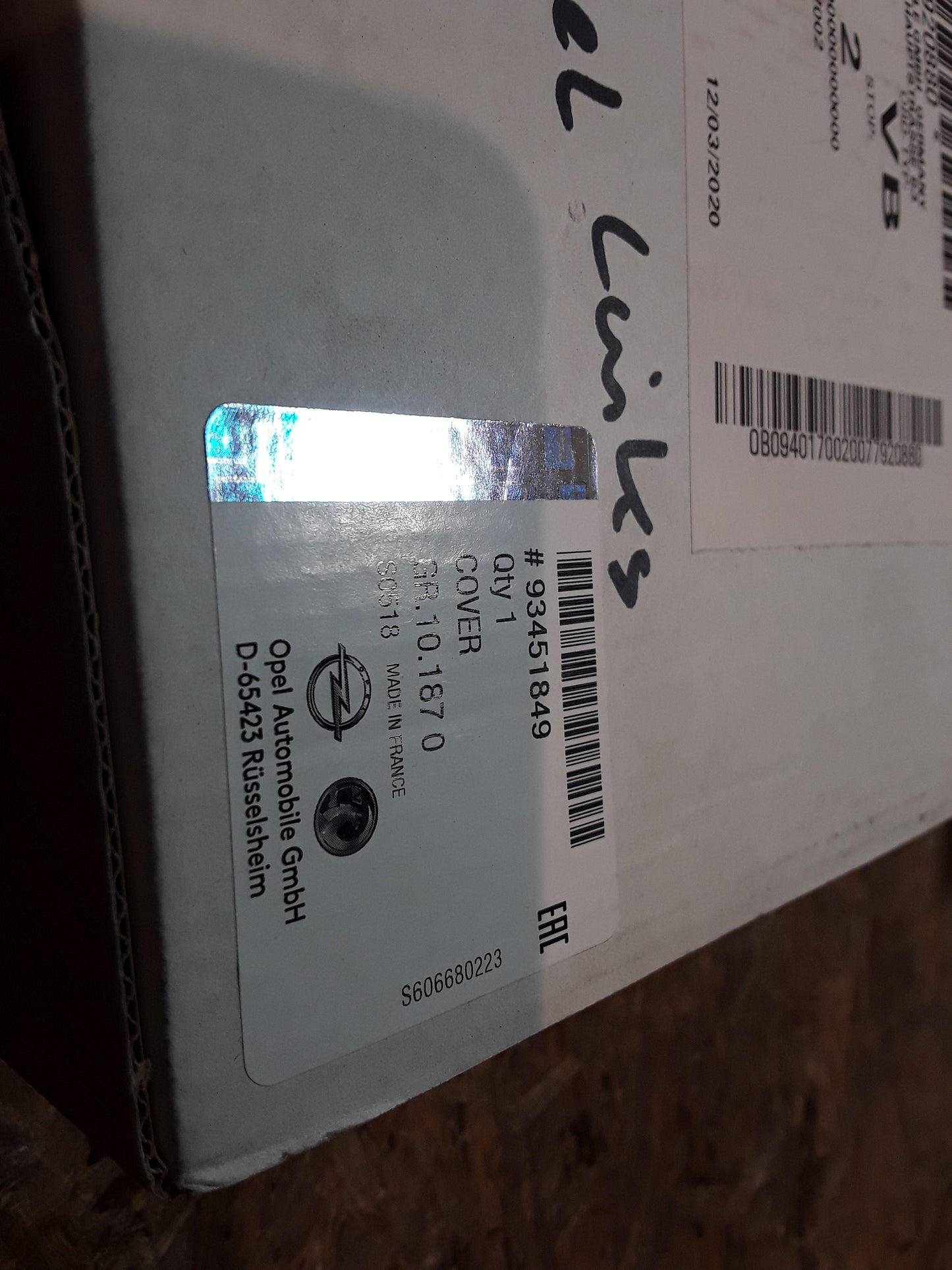 Vivaro B Abdeckung Außenspiegel links original GM Opel NEU