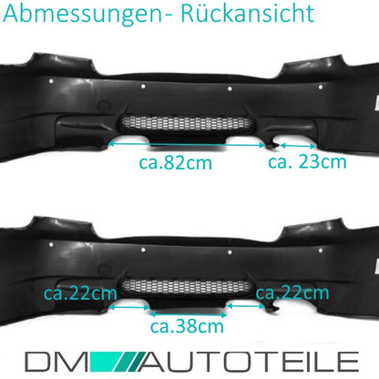 Sport Stoßstange Hinten passt für BMW E92 E93 06-13 Duplex Diffusor nicht M3