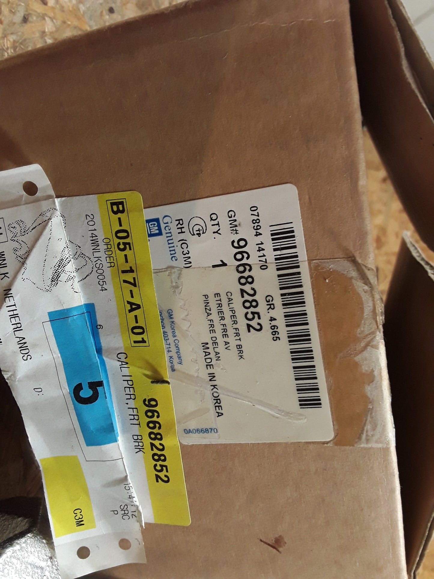 Chevrolet Spark Bremssattel original GM NEU