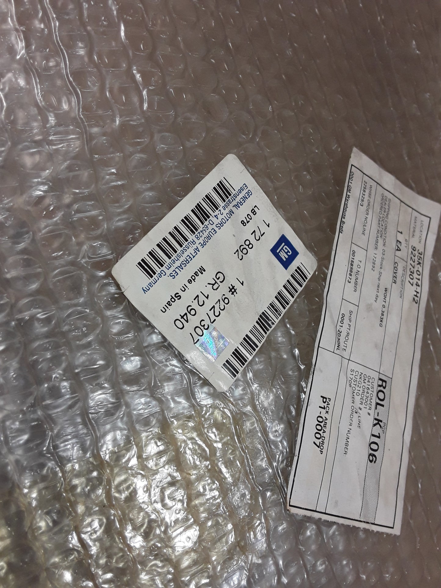 Corsa C Blende Radlauf hinten links original GM Opel NEU