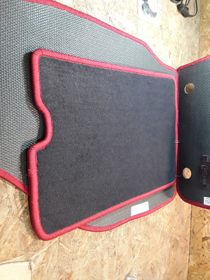 Agila A Fußmattensatz 4-teilig Velour,  anthrazit/ rot original GM Opel NEU