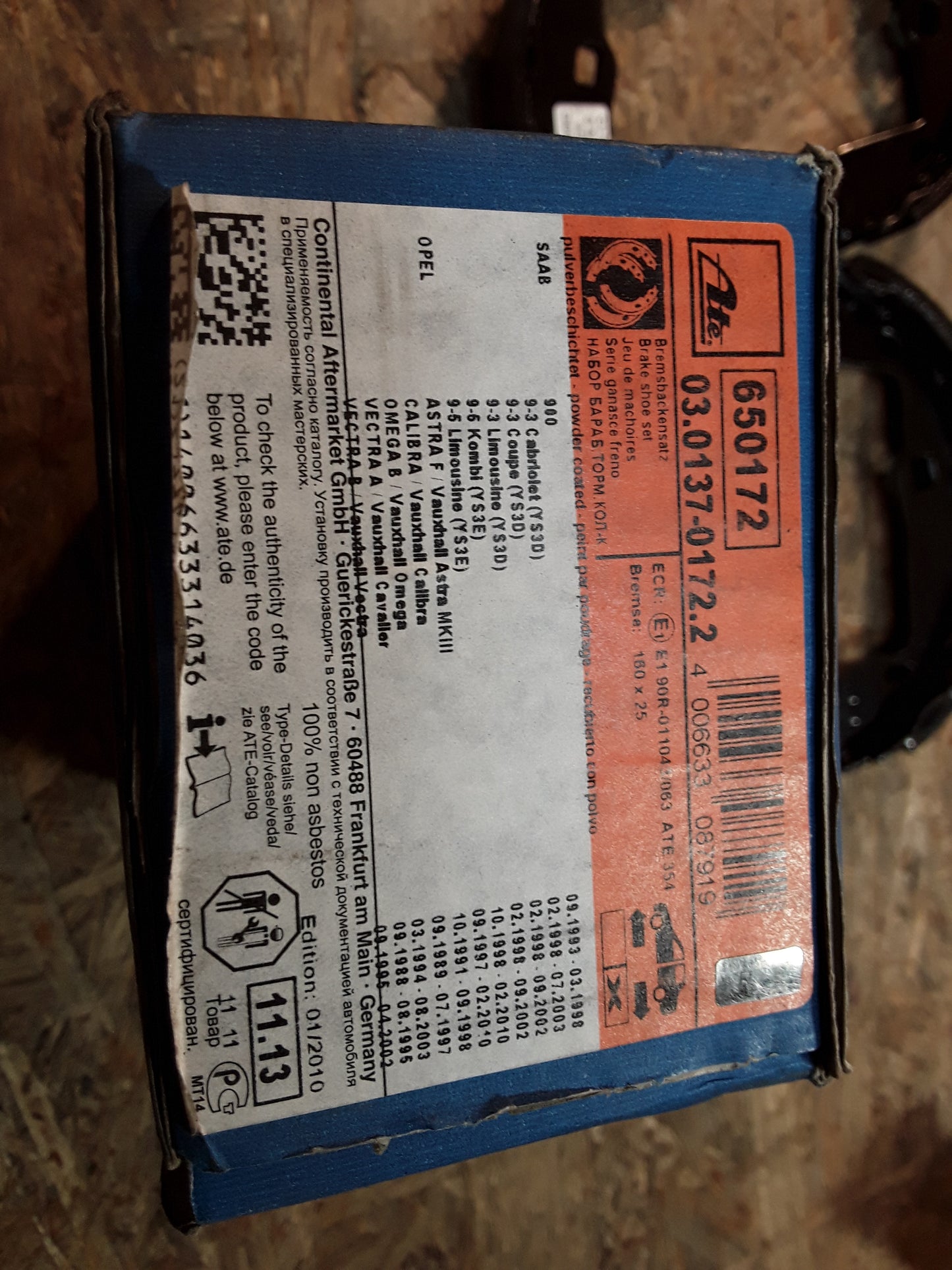 Saab Opel Bremsbacken original ATE NEU