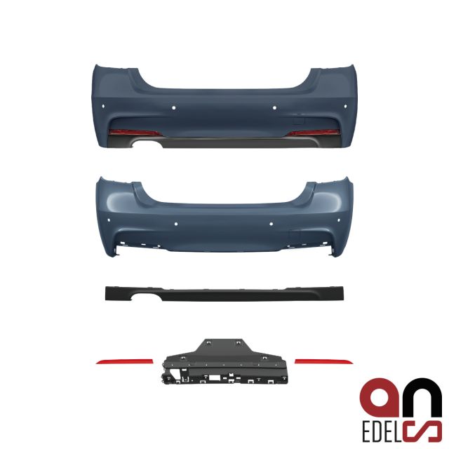 AN Sport-Stoßstange Hinten mit/ohne PDC 2-Rohr Links passt für BMW F30 Serie & M-Paket