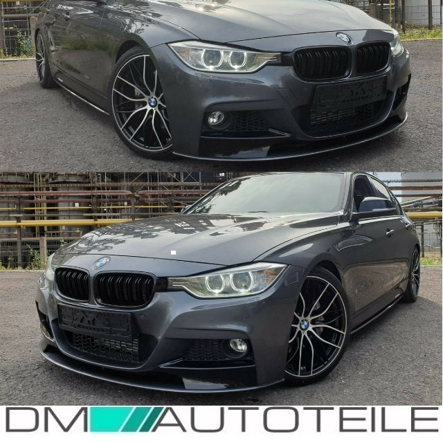 Sport Stoßstange vorne PDC & SRA + Doppelsteg Kühlergrill schwarz glanz passend für BMW 3er F30 F31 M +ABE