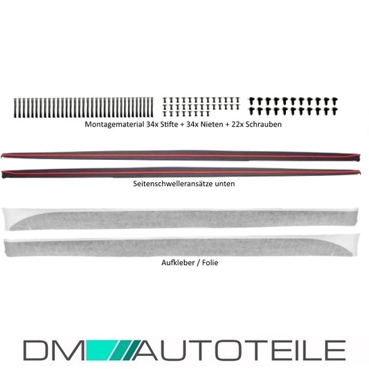 Set Sport-Performance Ansätze Schweller + Folie passend für BMW 4er F32 F33 F36 mit M-Paket 13-17 + ABE*