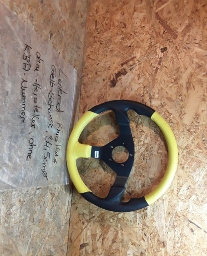 Lenkrad Kunstoffleder gelb-schwatz 34,5cm ohne Hersteller NEU