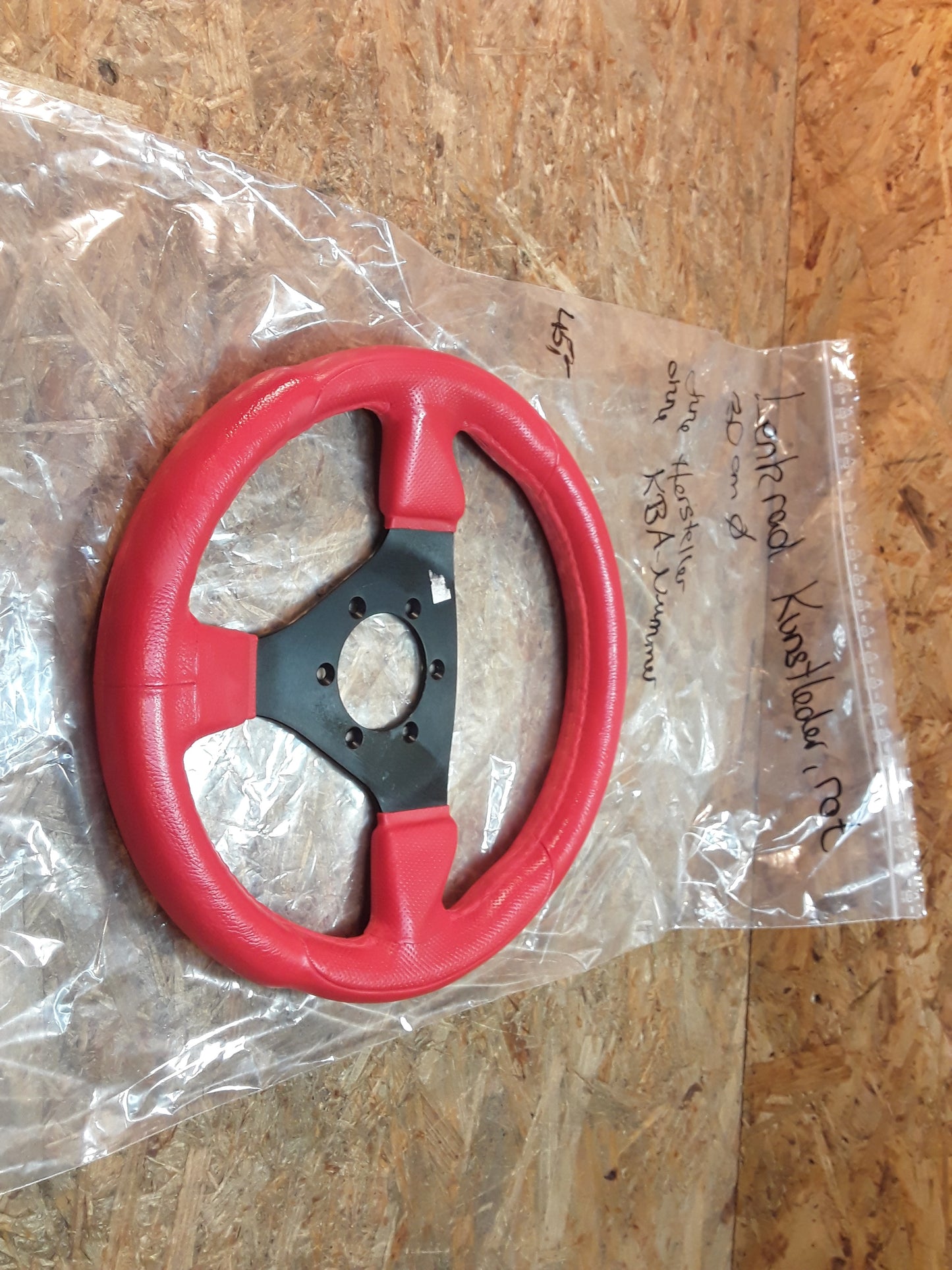 Lenkrad Kustleder rot 30cm Durchmesser ohne Hersteller NEU
