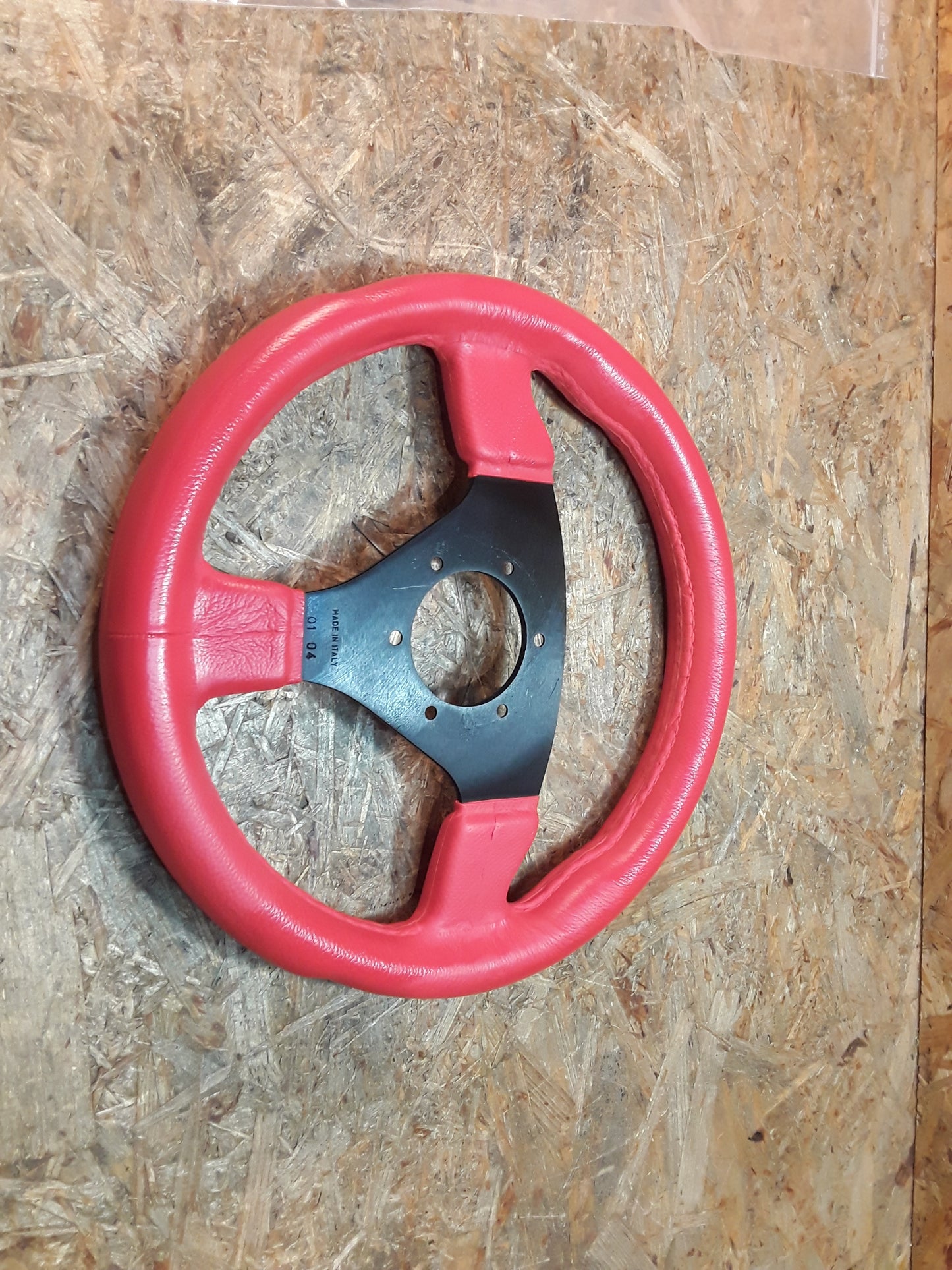 Lenkrad Kustleder rot 30cm Durchmesser ohne Hersteller NEU