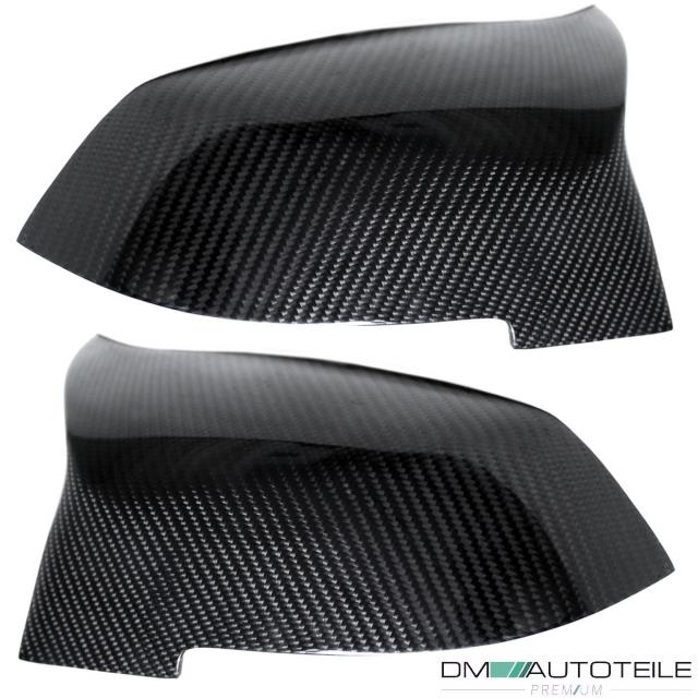 Satz Sport Spiegelkappen Außenspiegel  Echt Carbon Glanz passend für BMW F20 F21 F22 F23 F30 F31 F32 F36 F33  X1 E84