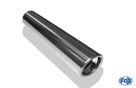 FOX Anschweißendrohr Typ 17 Ø 70 mm / Länge: 400 mm - rund / eingerollt / 15° abgeschrägt / mit Absorber