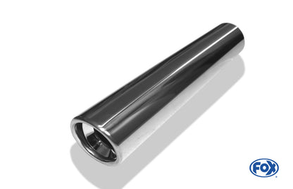 FOX Anschweißendrohr Typ 17 Ø 70 mm / Länge: 400 mm - rund / eingerollt / 15° abgeschrägt / mit Absorber