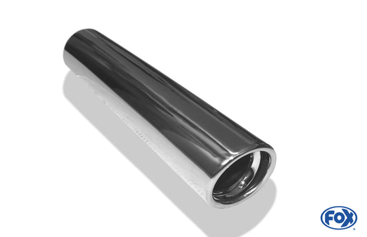 FOX Anschweißendrohr Typ 17 Ø 76 mm / Länge: 400 mm  - rund / eingerollt / 15° abgeschrägt / mit Absorber
