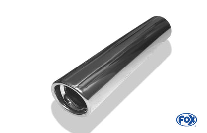 FOX Anschweißendrohr Typ 17 Ø 76 mm / Länge: 400 mm  - rund / eingerollt / 15° abgeschrägt / mit Absorber