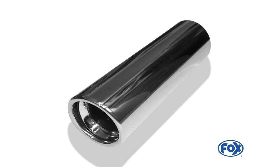 FOX Anschweißendrohr Typ 17 Ø 80 mm / Länge: 300 mm - rund / eingerollt / 15° abgeschrägt / mit Absorber