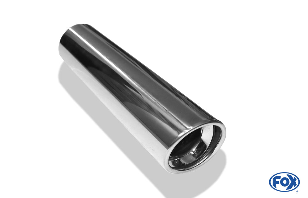 FOX Anschweißendrohr Typ 17 Ø 90 mm / Länge: 400 mm - rund / eingerollt / 15° abgeschrägt / mit Absorber