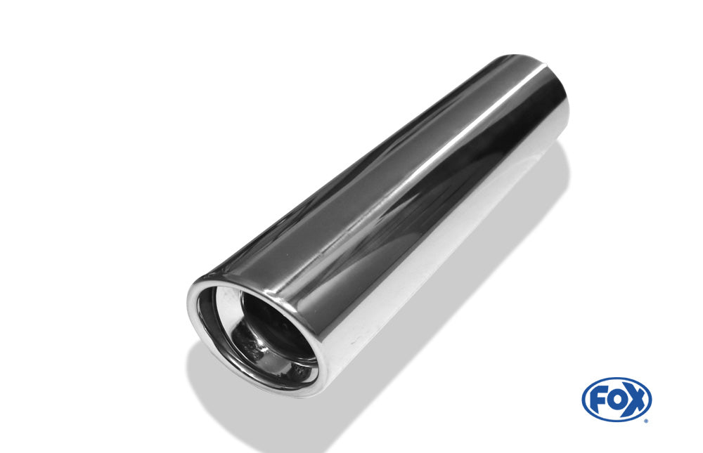 FOX Anschweißendrohr Typ 17 Ø 90 mm / Länge: 400 mm - rund / eingerollt / 15° abgeschrägt / mit Absorber