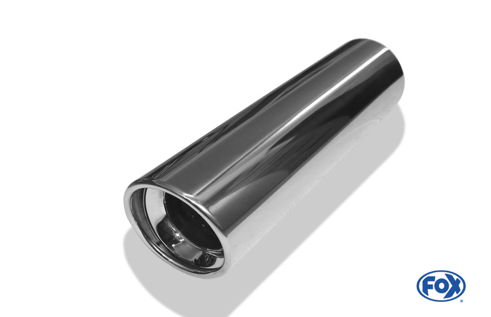 FOX Anschweißendrohr Typ 17 Ø 100 mm / Länge: 400 mm - rund / eingerollt / 15° abgeschrägt / mit Absorber