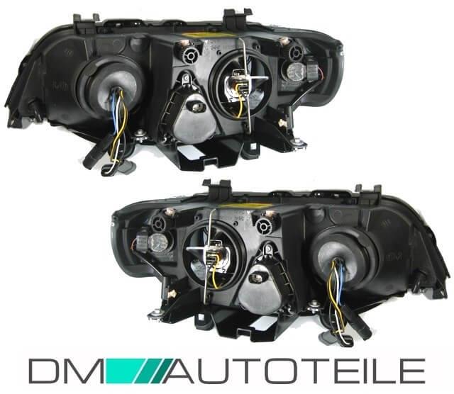 Scheinwerfer Set Angel Eyes Klarglas Schwarz Bj 99-03 H7/H7 passend für BMW X5 E53